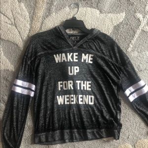 Grey Printed Hooded Long Sleeve Shirt